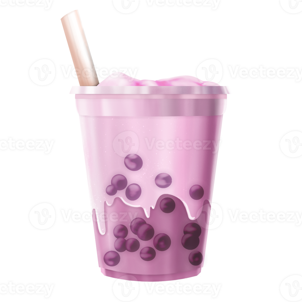 Pink Bubble Tea Illustration png
