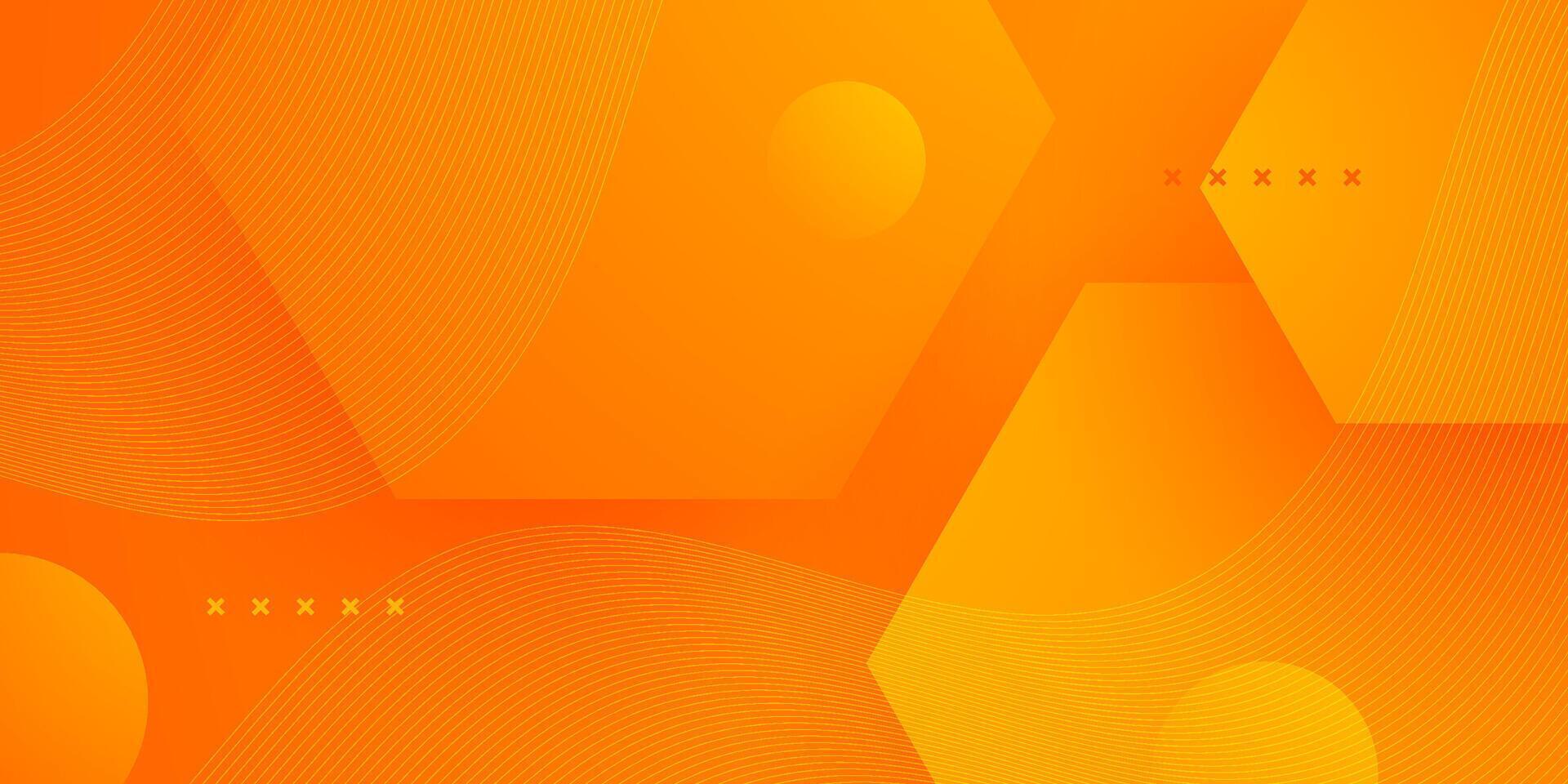 Abstract colorful orange 3D hexagon background with simple circle pattern. vector