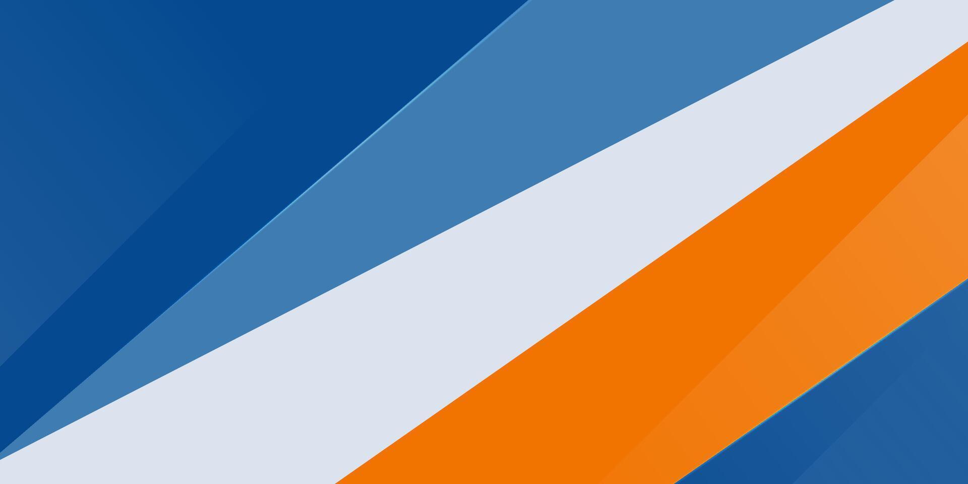 Abstract papercut bright color 3D background. Overlap orange and blue triangle shapes pattern. vector