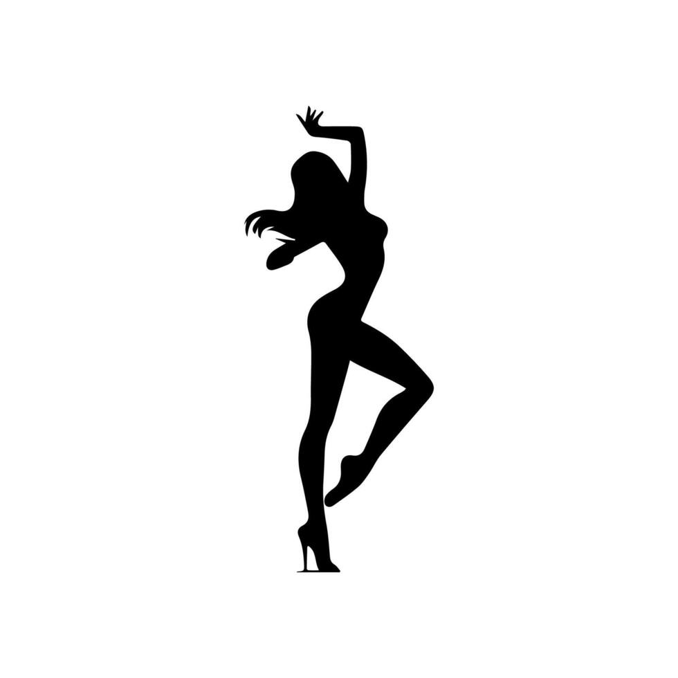 A silhouette of a woman in high heels vector