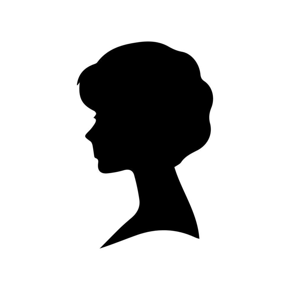 Silhouette of a woman's head in profile vector