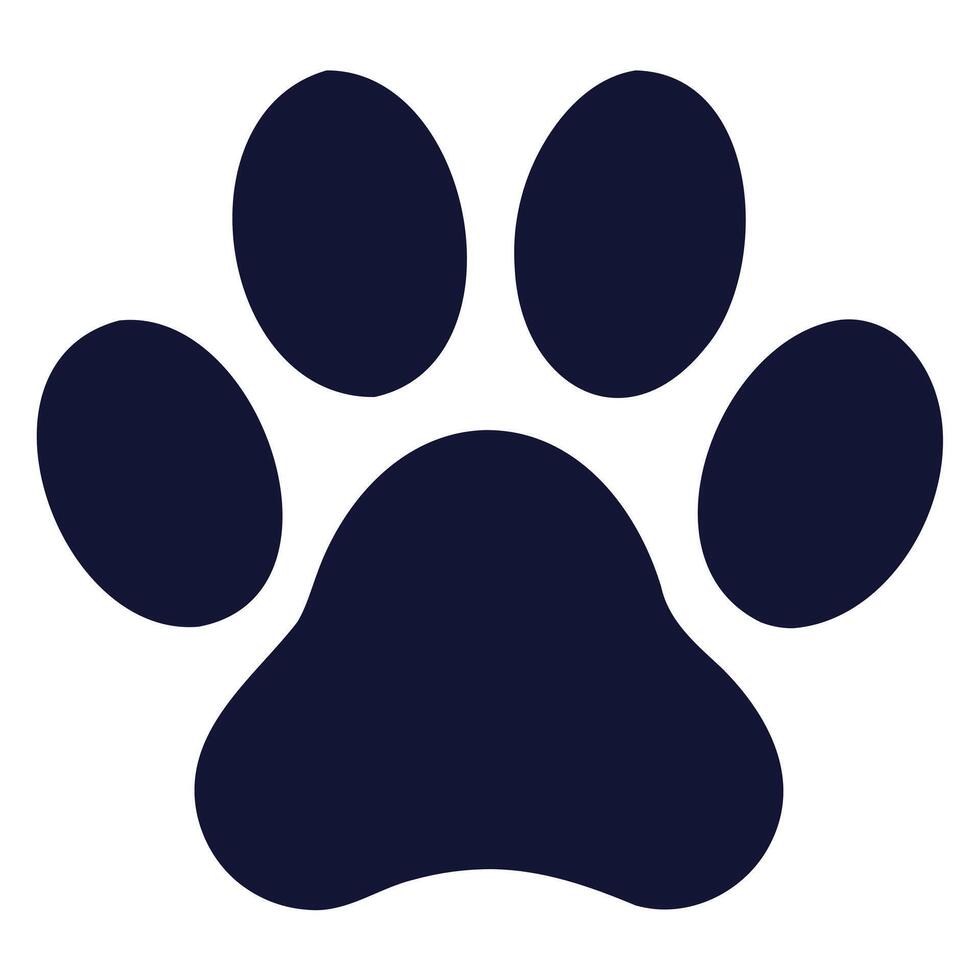 Minimalist Dog Paw Print Silhouette vector
