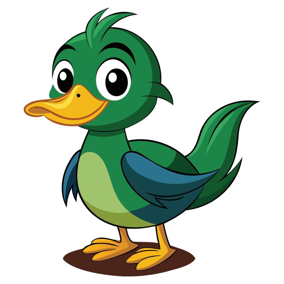 Playful Duck Cartoon Clipart vector