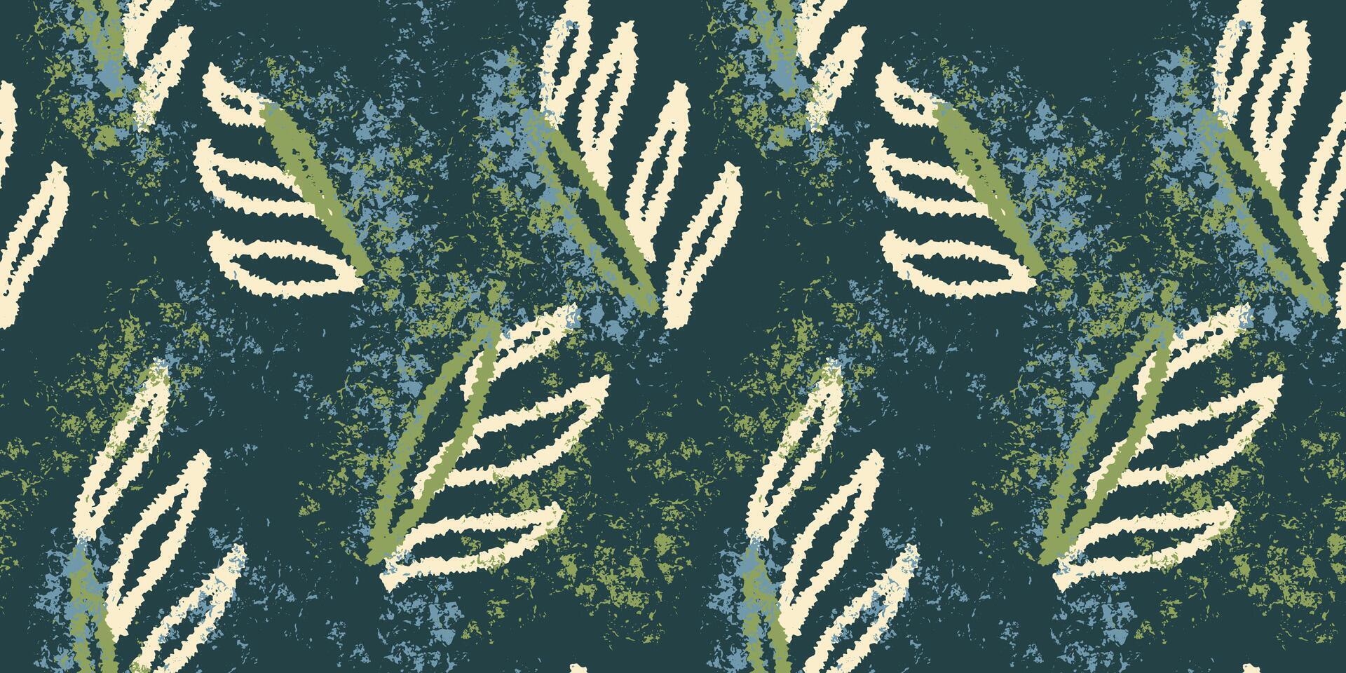 Strokes brush abstract organic shapes seamless pattern. hand drawn. Splashes of paint on a green background. Contemporary repeated ornament. vector