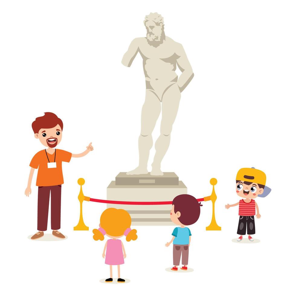 Little Children At A Museum vector