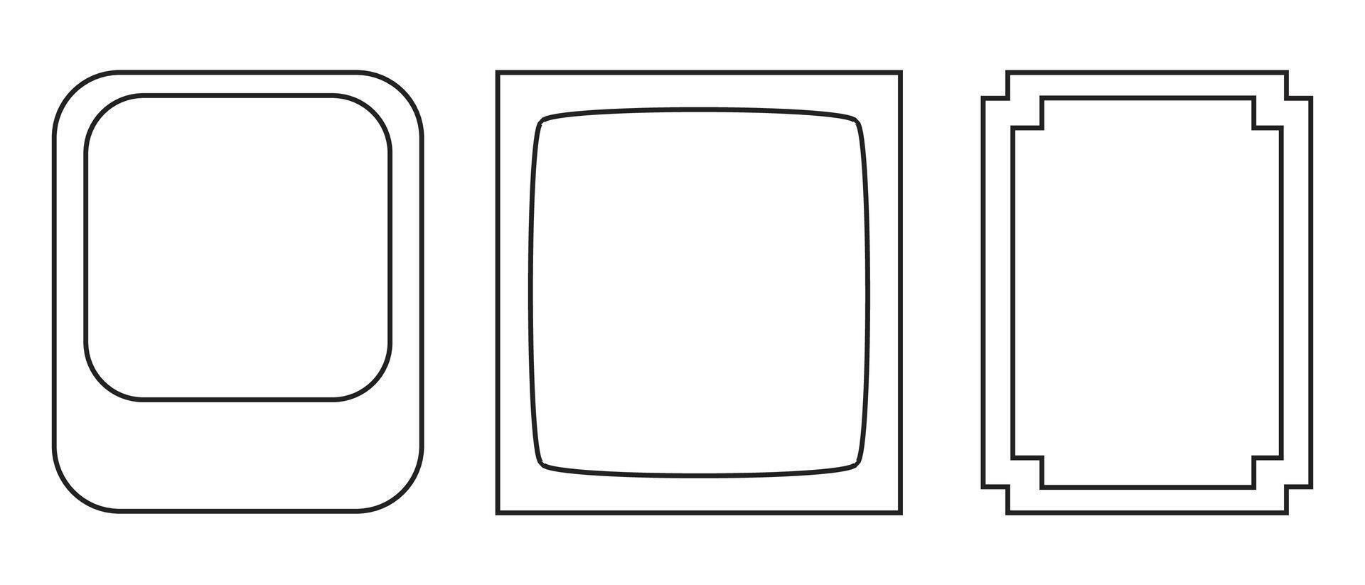 Different frames line for element, photograph, post and illustration vector