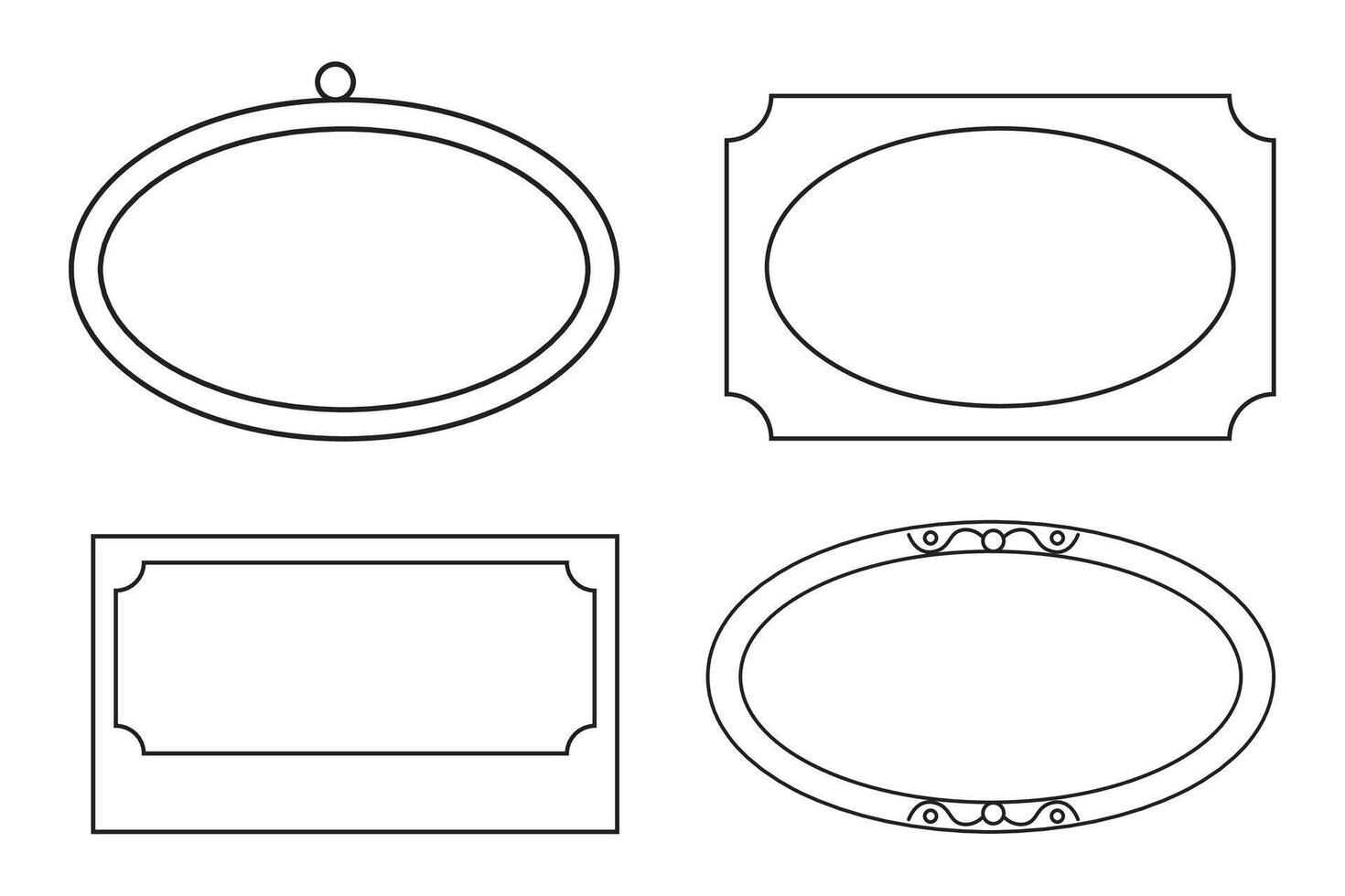 Different photo frames line for element, photograph, post and illustration vector