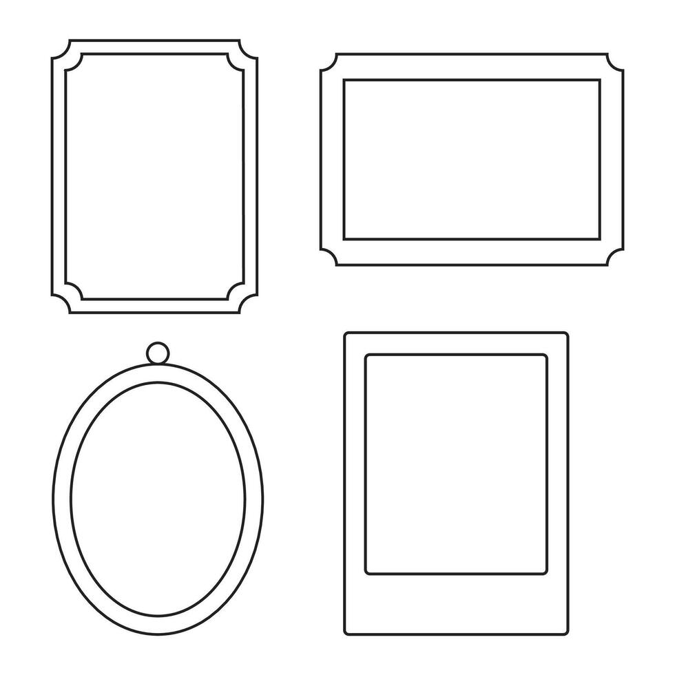 Different mirror or frames line for element, photograph, post and illustration vector