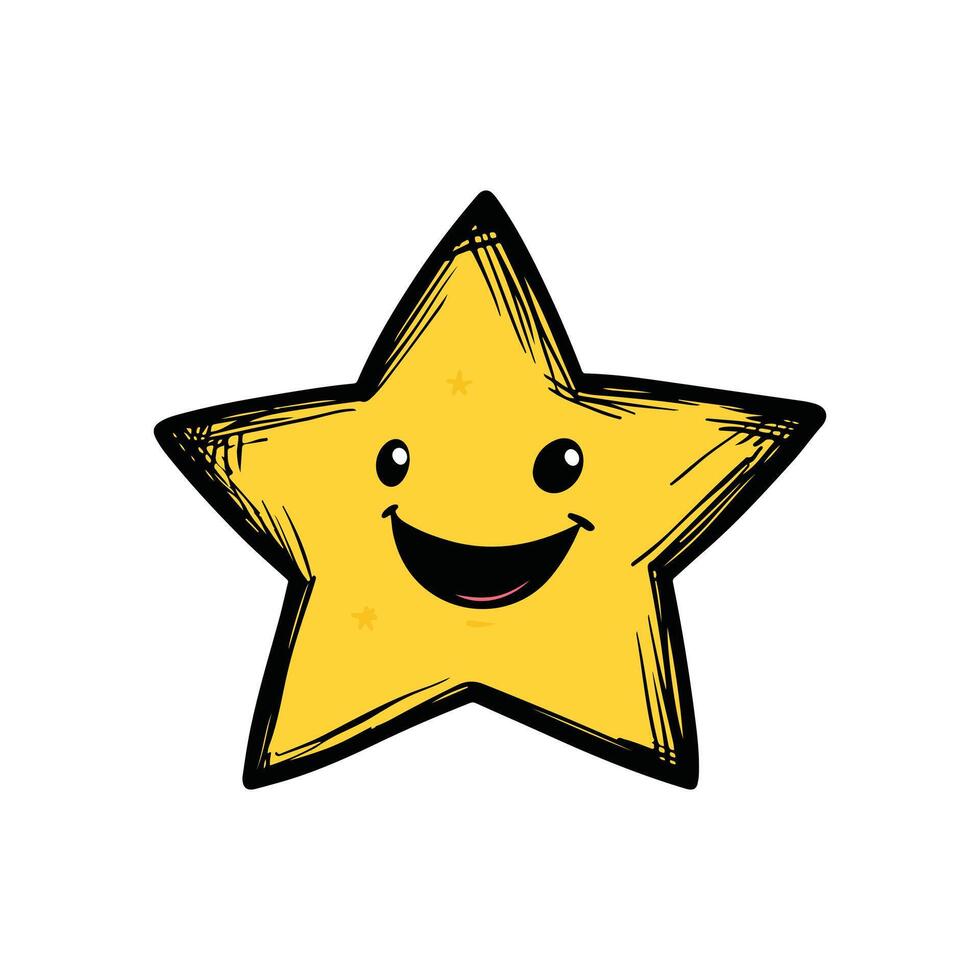 Adorable Star Doodle Art vector