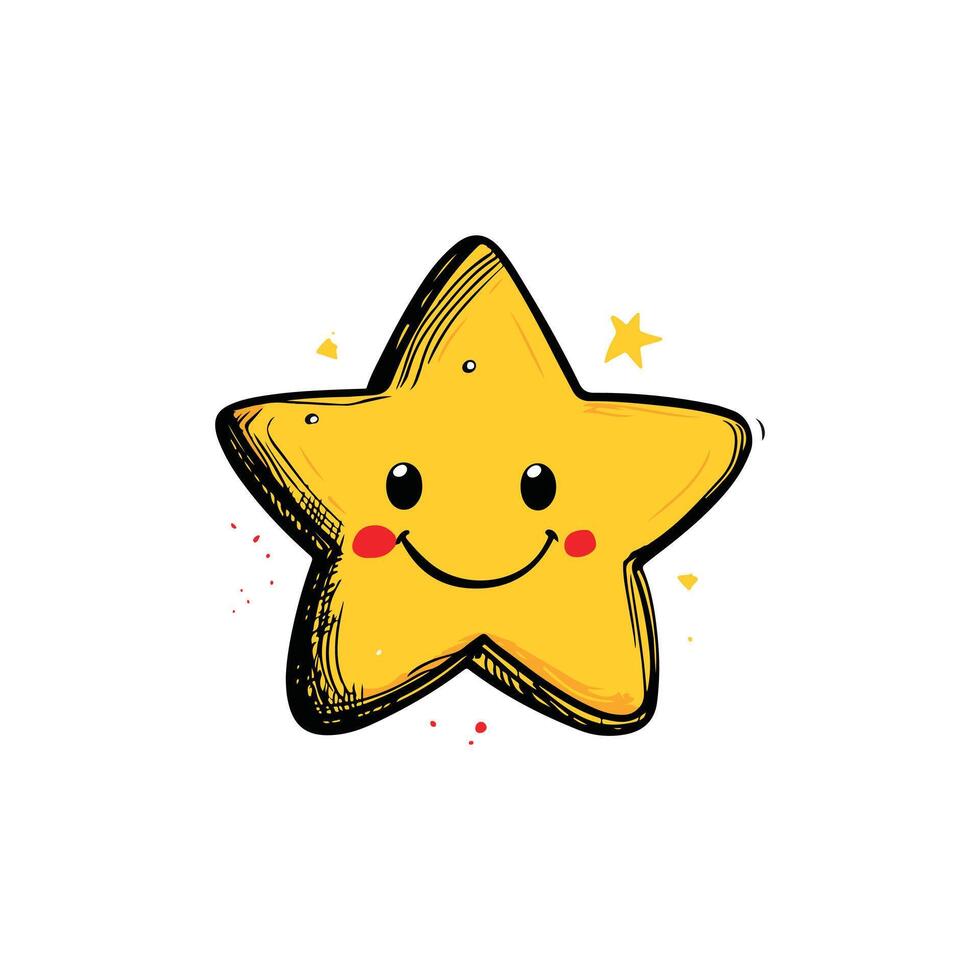 Playful Twinkling Star Sketch vector