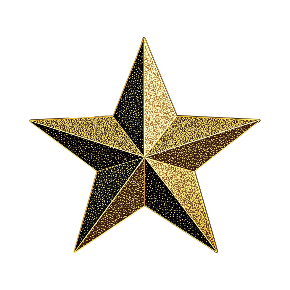 single gold star design image png