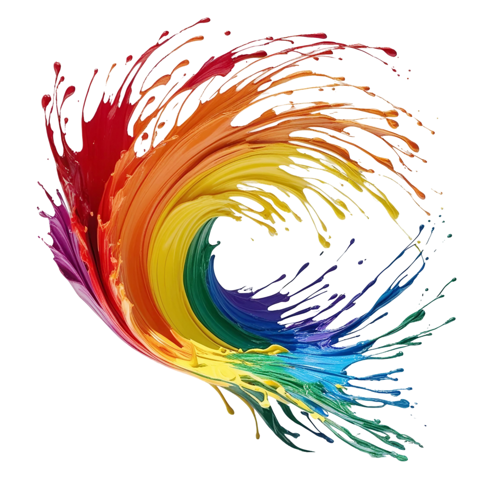 splash of rainbow hued paint png