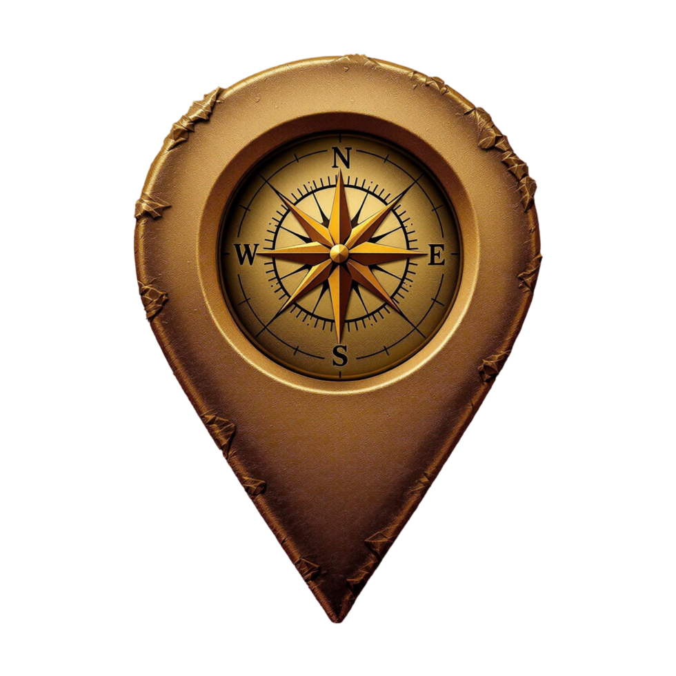 vintage map location icon with a weathered png