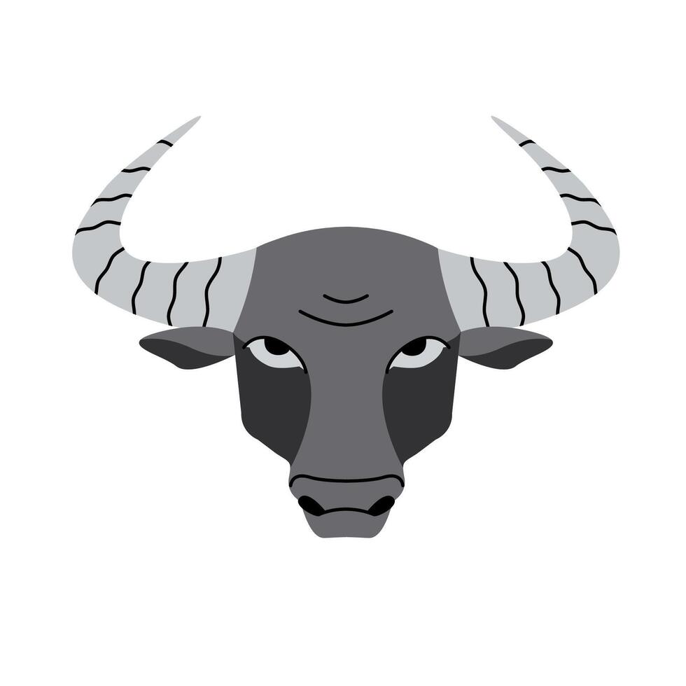 Head of bull in flat style vector