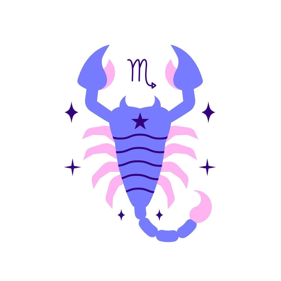 Scorpio zodiac sign in minimalist modern style vector
