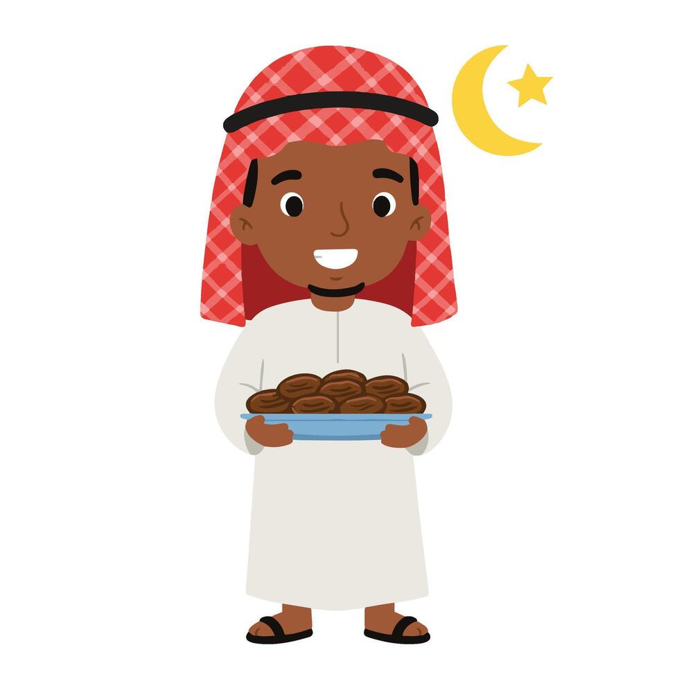Ramadan Food Celebration with Delicious Dates and Traditional Pastries vector