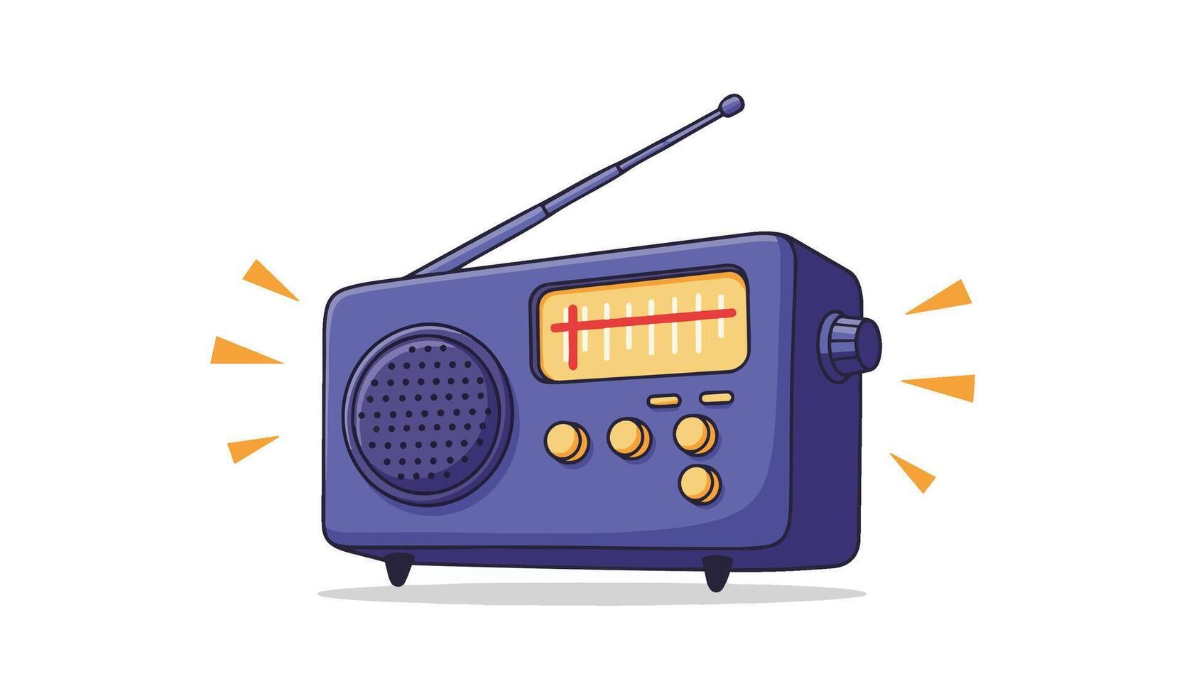 Broadcasting Celebration Poster with Cute Smiley Radio Illustration vector