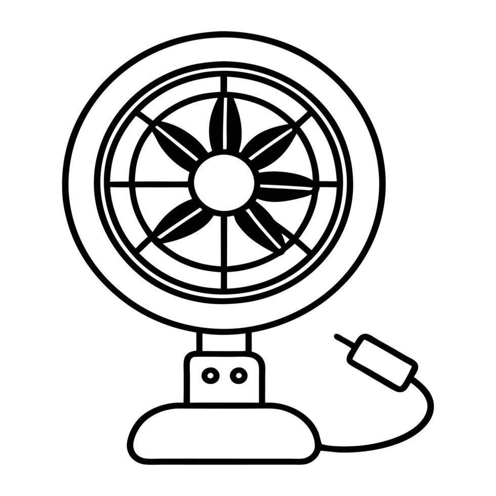 usb powered desk fan icon vector