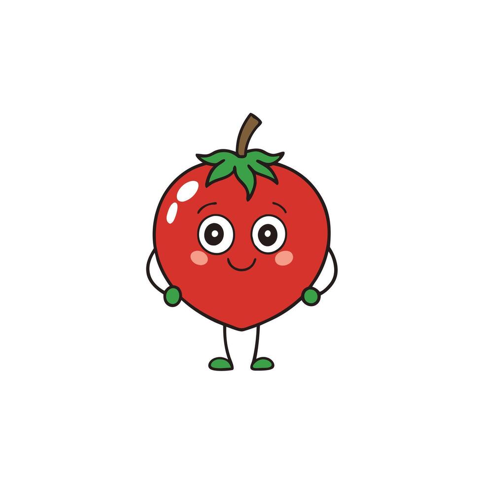 Tomato mascot cartoon character illustration vector