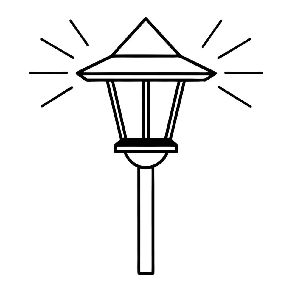 vintage street lamp vector