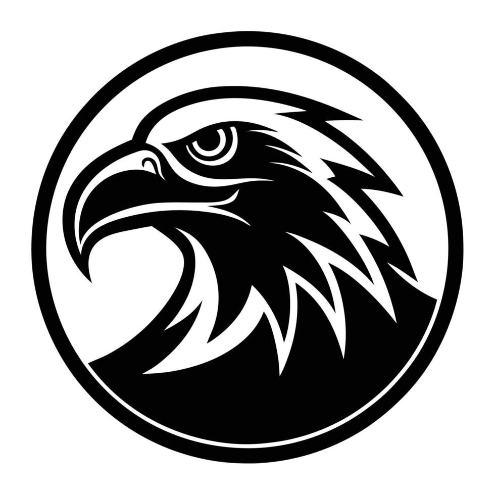 eagle head icon silhouette vector