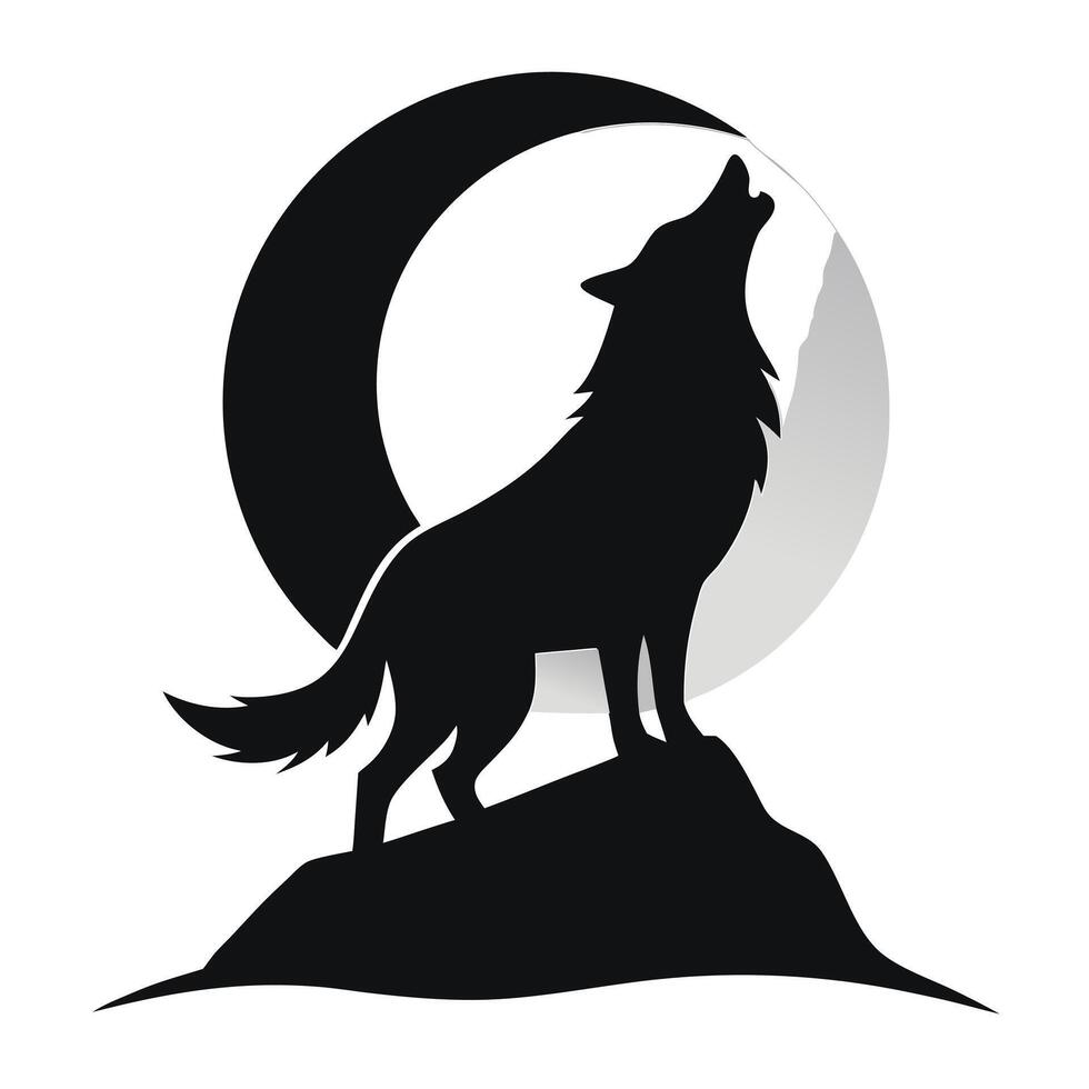 Howling Wolf silhouette vector