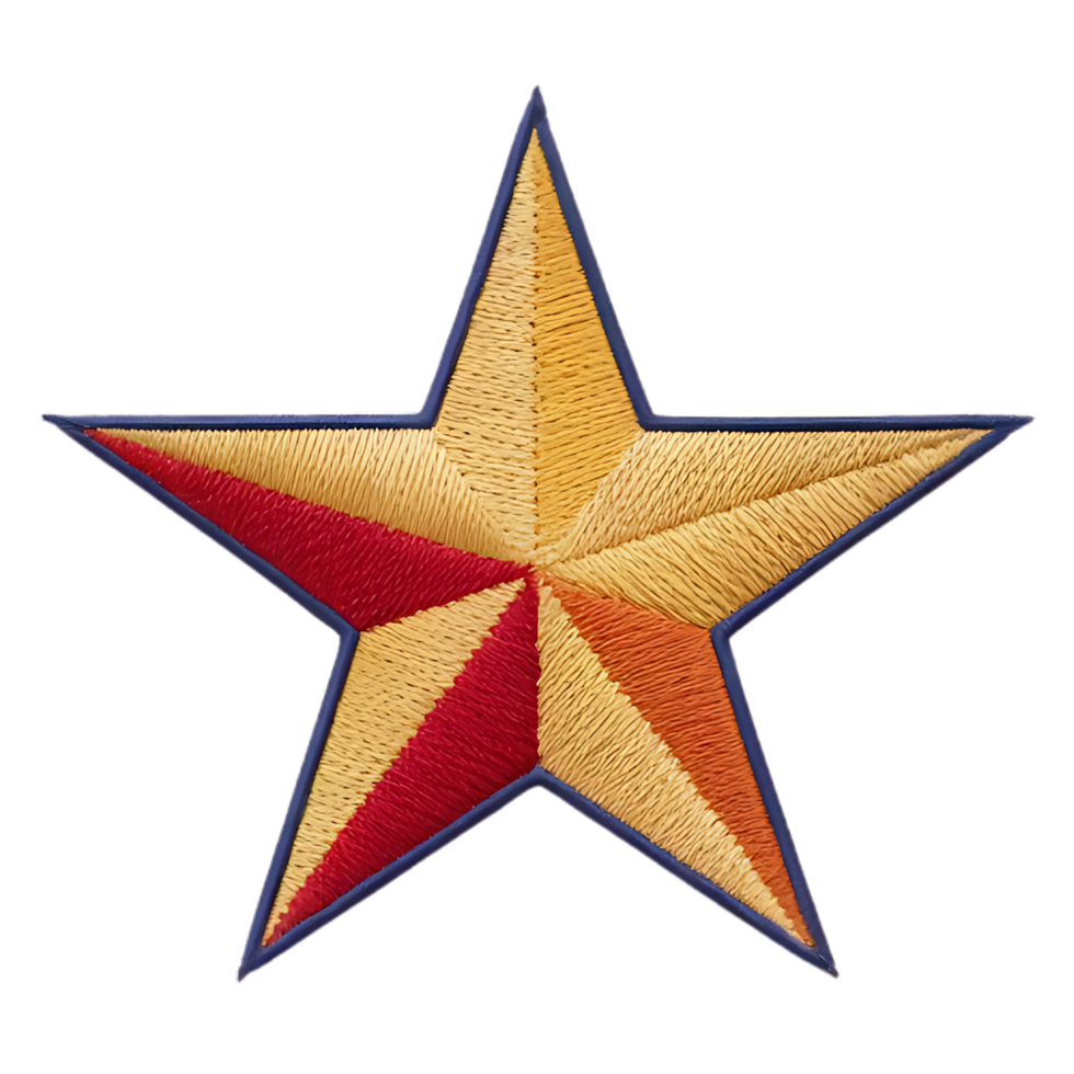 Attractive a star with a red, yellow and blue stripe png