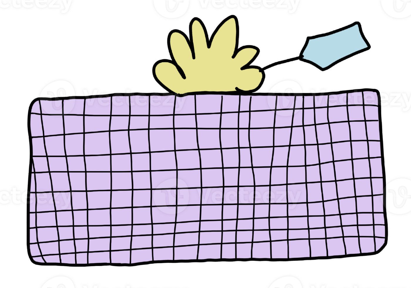 A purple square with a hand on it png