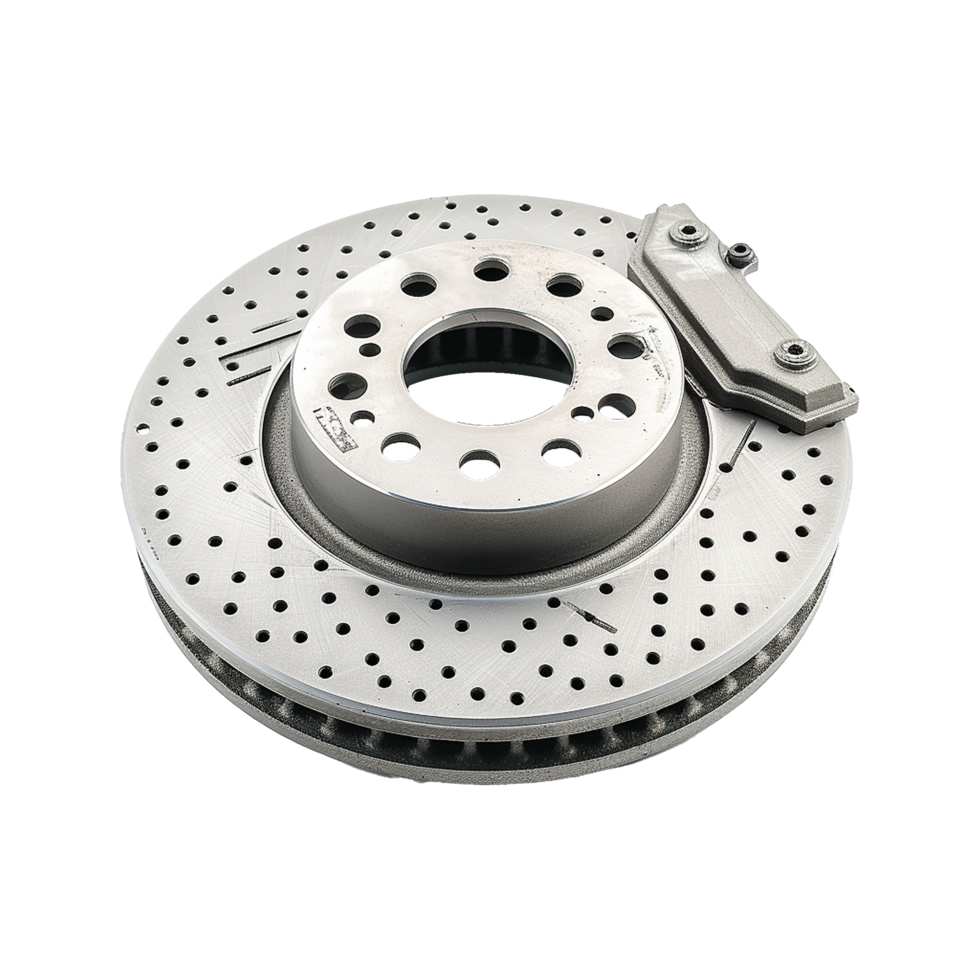 HighPerformance Perforated Brake Rotor and Caliper Assembly for Enhanced Vehicle Stopping Power png
