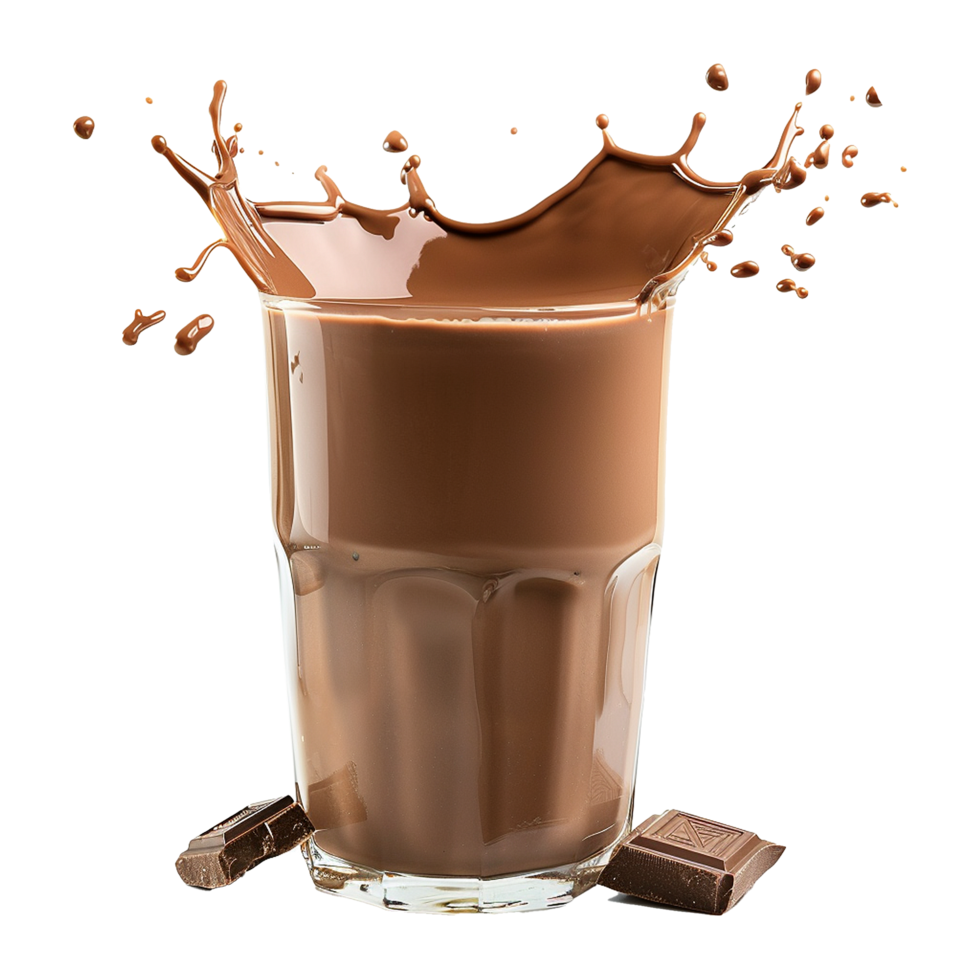 Chocolate Milk Splashing in a Glass png