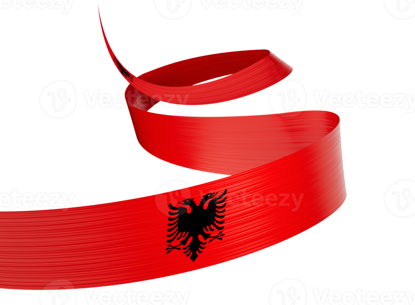 3d Flag Of Albania 3d Shiny Waving Ribbon Flag, 3d Illustration png