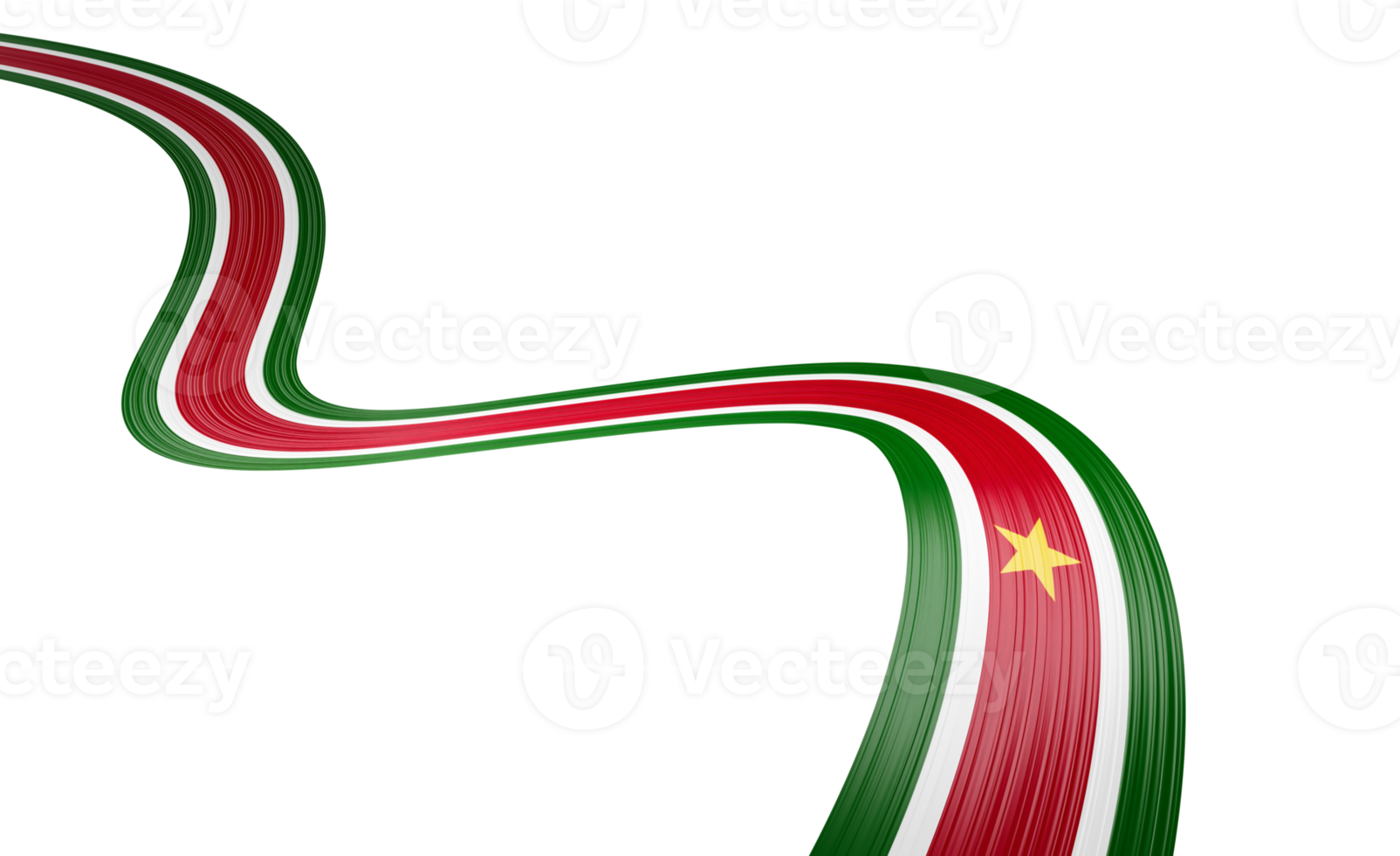 3d Flag Of Suriname 3d Wavy Shiny Suriname Ribbon Flag. 3d Illustration png