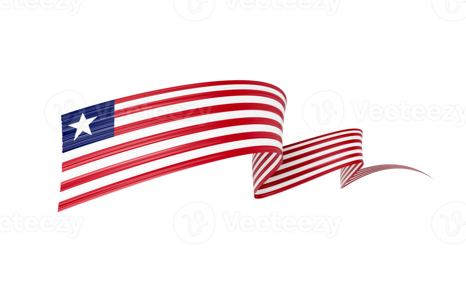 3d Flag Of Liberia 3d Wavy Shiny Liberia Ribbon Flag, 3d Illustration png