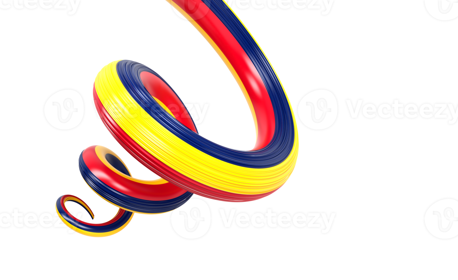 3d Flag of Chad 3d Spiral Glossy Ribbon Flag Of Chad. 3d Illustration png