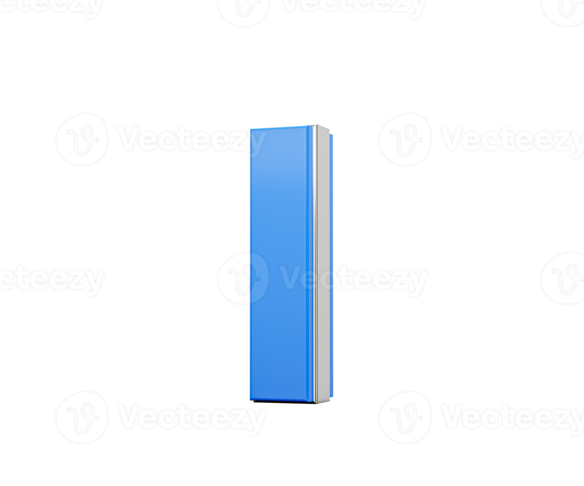 Blue Capital Letter I Gleams With Its Sleek Modern Design Bold Font With Sharp Edges 3D Illustration png