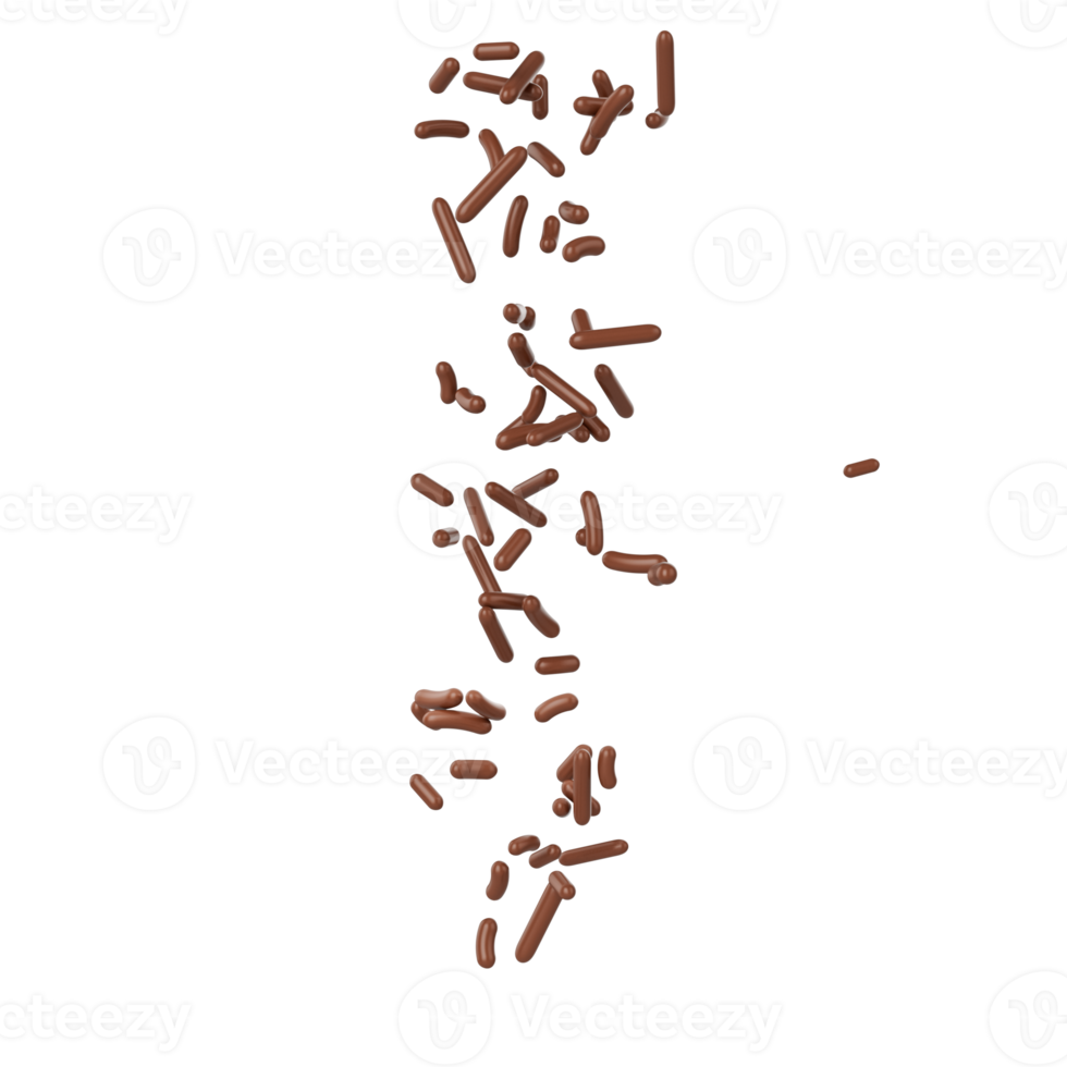 Chocolate Sprinkles For Cakes And Bakery Items Falling From Top. 3D Illustration png