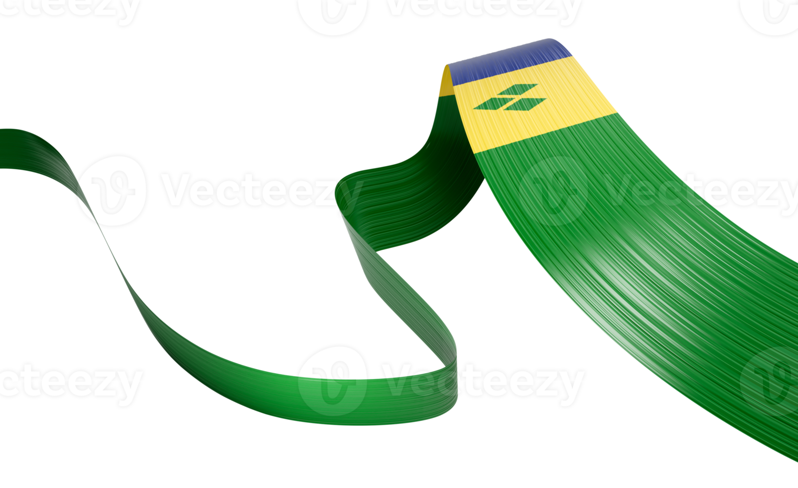 3d Flag Of Saint Vincent and the Grenadines, Shiny Waving Flag, 3d Illustration png