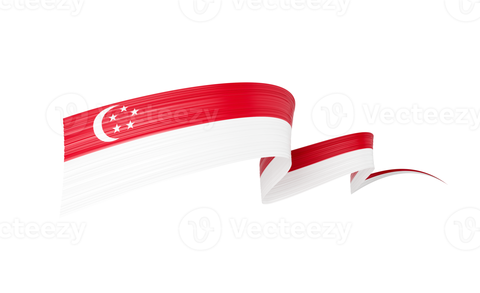3d Flag Of Singapore 3d Shiny Waving Singapore Ribbon Flag On Grey 3d Illustration png