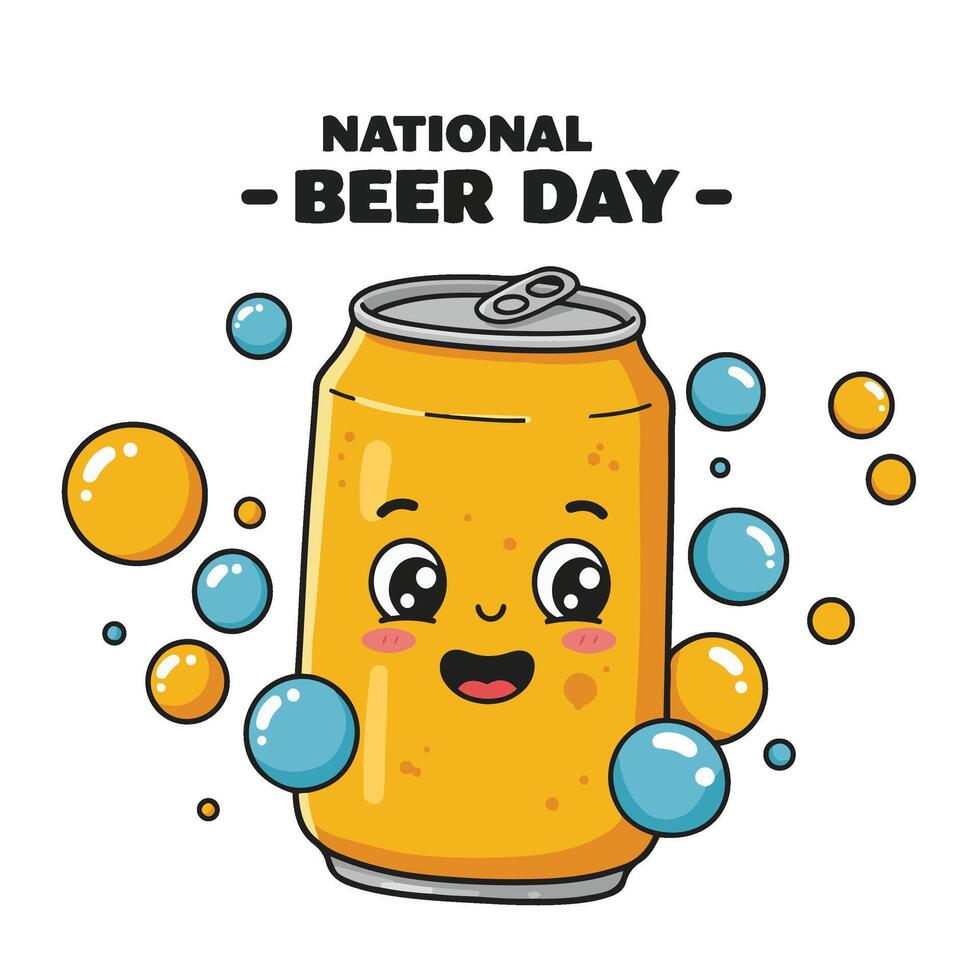 National Beer Day Fun with Cute Beer Mug and Cheers Celebration vector