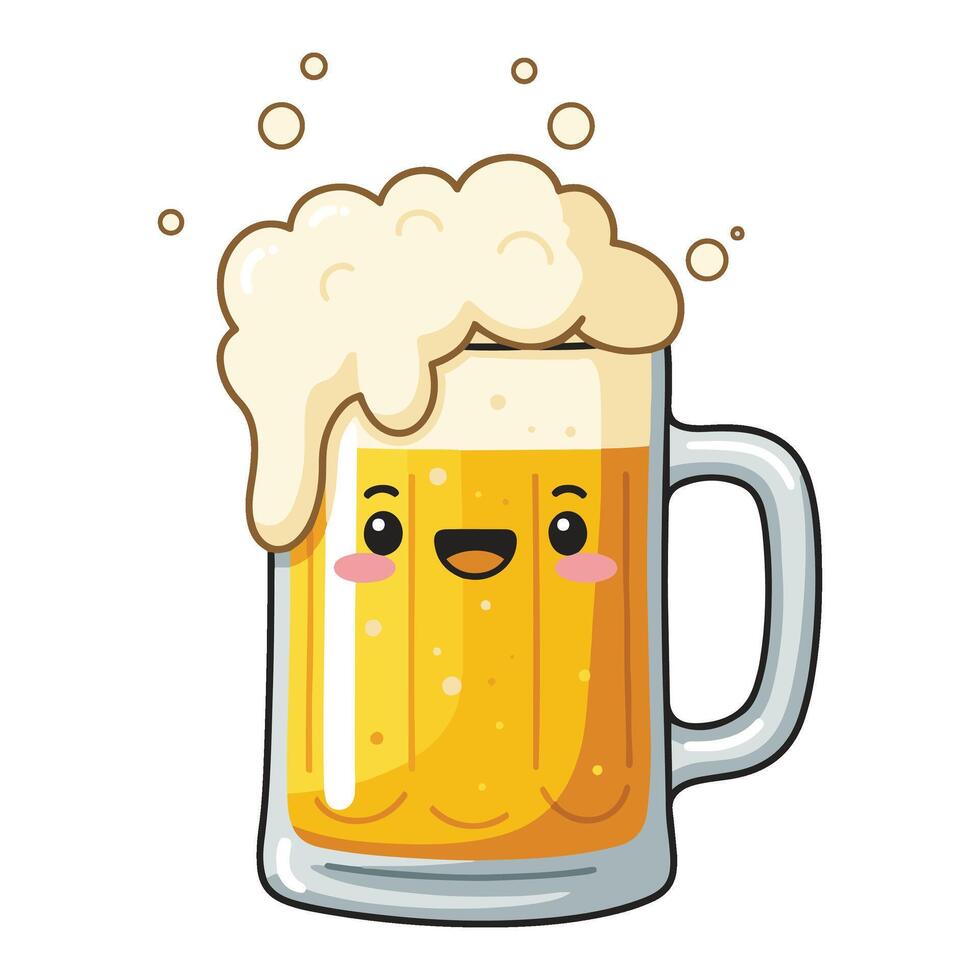 Beer Mug Cheers at National Beer Day Party with Happy Friends vector