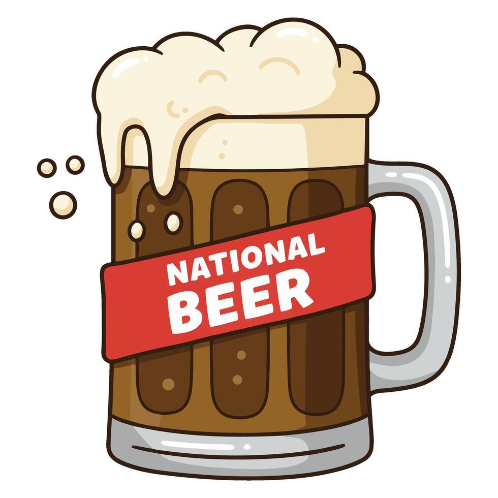 National Beer Day Cheers with Smiling Beer Mug and Party Fun vector