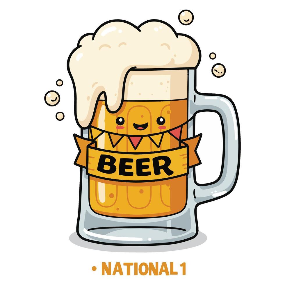 Cute Beer Characters Party Enjoying Cheers and Beer Celebration vector