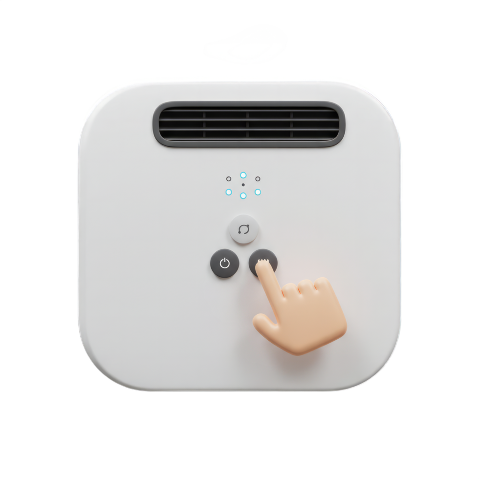 Air Purifier Control Panel 3D Render. Clean Air Technology Interface Design png