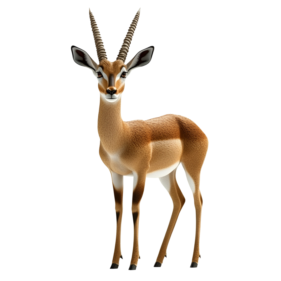 Elegant Antelope Standing Wildlife Illustration Transparent Background png
