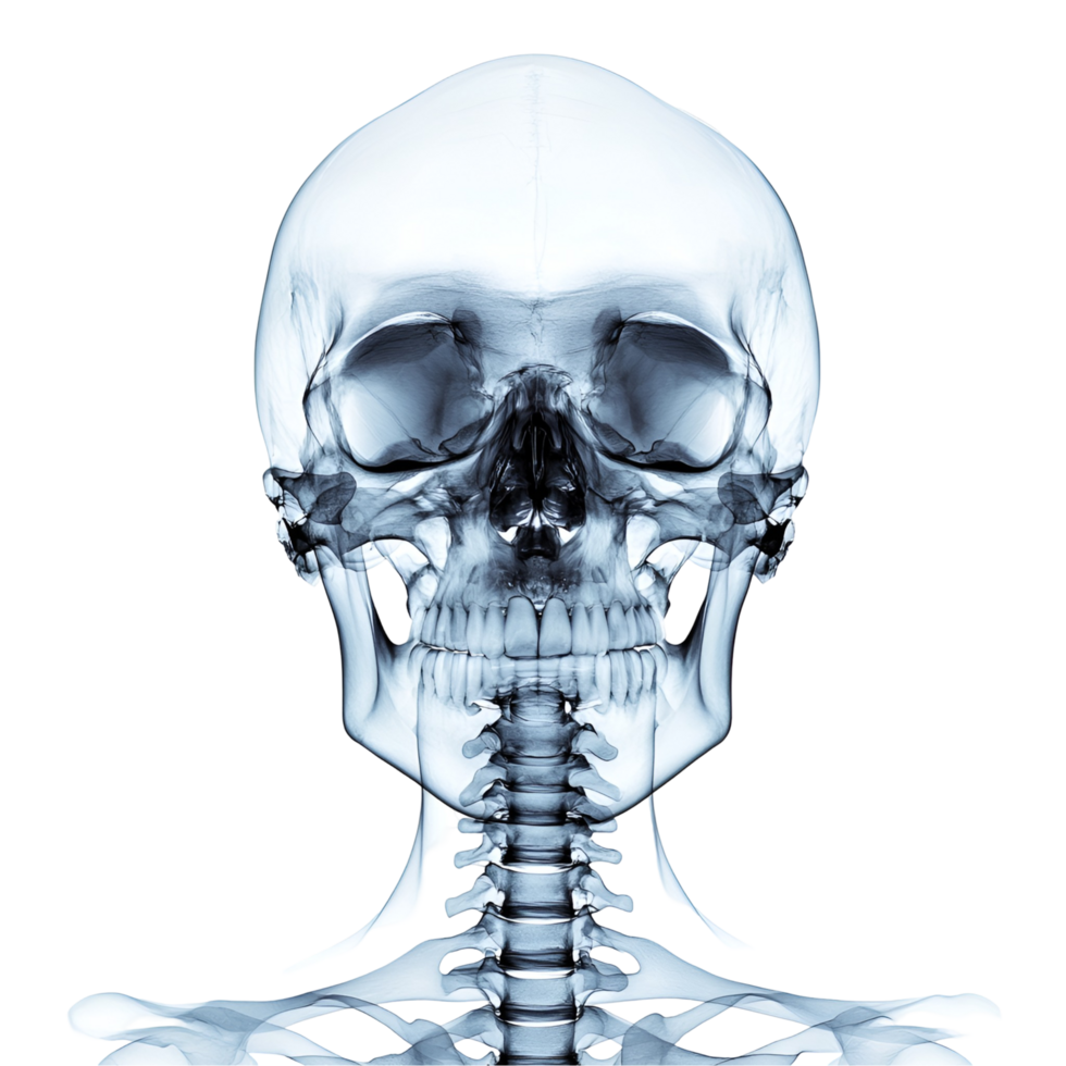 3D Human Skeleton With Anatomical Model On Transparent Background png