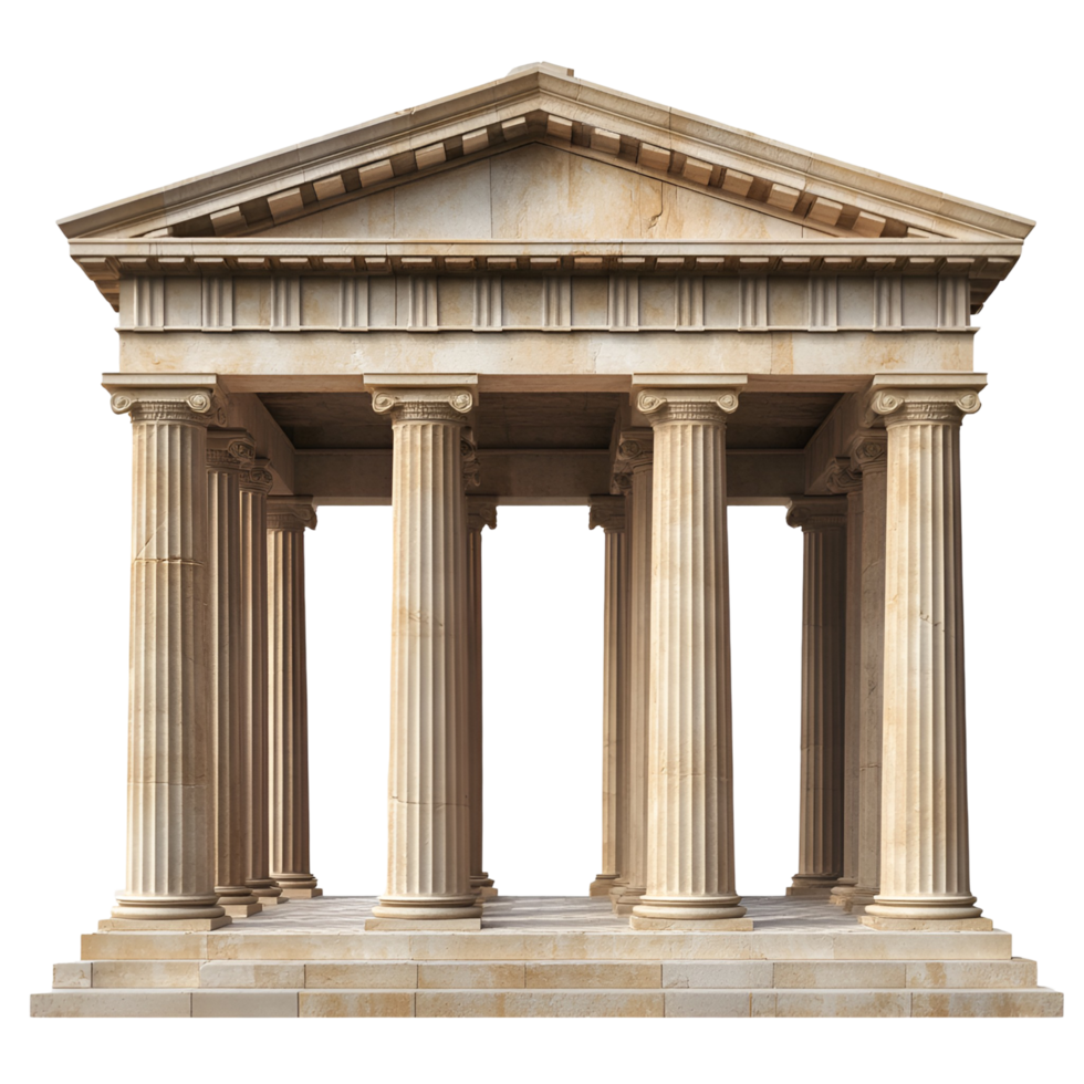 3D Ancient Greek Temple With Columns On Transparent Background png