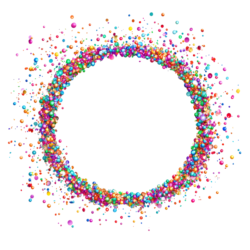 circle of confetti on transparent background png