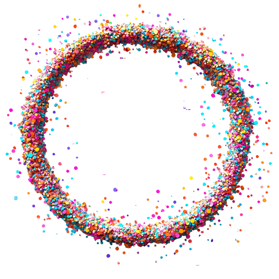 made of colorful confetti on transparent background png