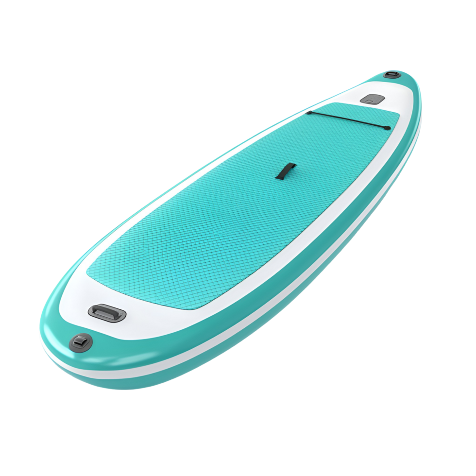 a blue and white paddle board on a transparent background png
