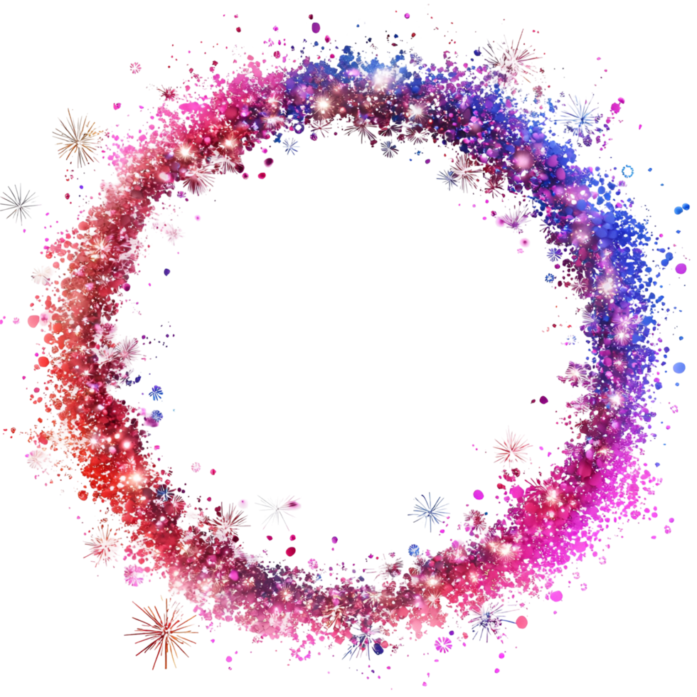 a circle of glitter on a transparent background png